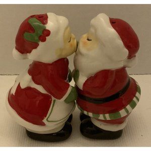 Vintage Ceramic “Mr and Mrs. Claus” Magnetic Salt & Pepper Shakers